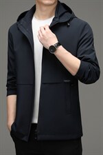 HM2108男士2023年秋季新款长袖外套休闲青年中长款风衣P186图片