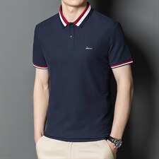 短袖T恤男薄款翻领POLO衫夏季新款男装中年男士商务休闲纯色体恤，男装T恤，电商B212（原钱塘6029）