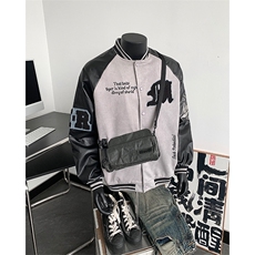 撞色拼接夹克男秋冬美式宽松休闲棒球服外套XZ514-2-24233-P128，男装夹克，星座514-2(原B239)