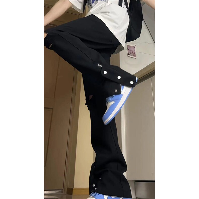 美式高街ins小众拉链hiphop排扣破洞休闲牛仔裤货号K642P60控78,男装牛仔裤,电商A063