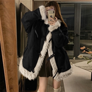 C862-P180姝姬复古麂皮绒美拉德立领棉衣男女潮牌冬情侣保暖外套图片