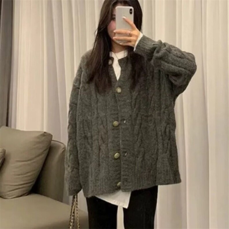 小个子慵懒风毛衣外套女秋冬季2024新针织开衫长袖上衣高级感,男装针织衫/毛衣,星座506A