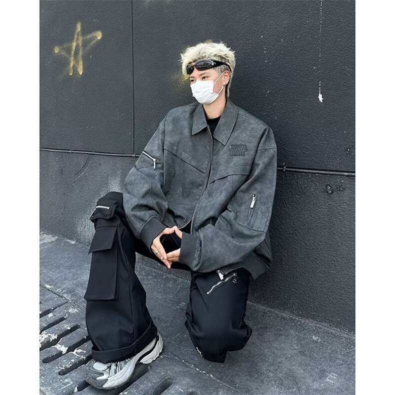 青少年春秋流行常规款秋季废土风机车皮衣夹克F10-P77,男装夹克,星座1109-3