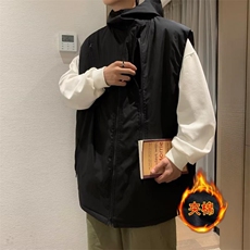 原宿秋季纯色马甲男百搭加绒潮新款宽松型M73P65，男装背心/马甲，星座1116-2