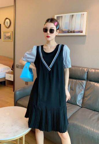 夏季拼接连衣裙，女装连衣裙，斐媞梦 FTM