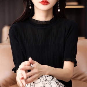 秋冬季新款纯色毛衣女宽松显瘦时尚百搭针织上衣图片