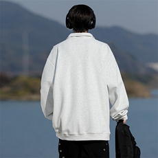 8XL-M星星铆钉半拉链卫衣大码重磅痞帅高街小众立领外套WY5109P58，男装卫衣，电商B238