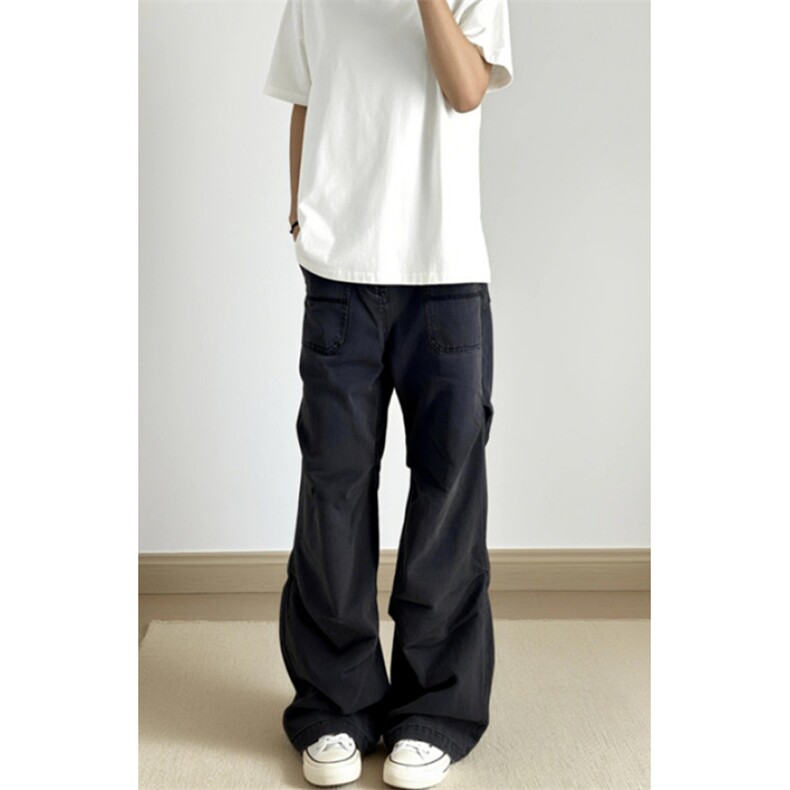 春季新款休闲裤子男生宽松显瘦直筒裤日系工装伐木裤K2152,男装工装外套,星座1116A（原606A-3）