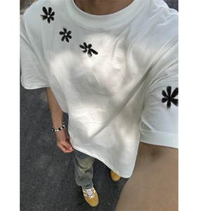 纯棉260克花朵印花短袖ZX0269-P25图片