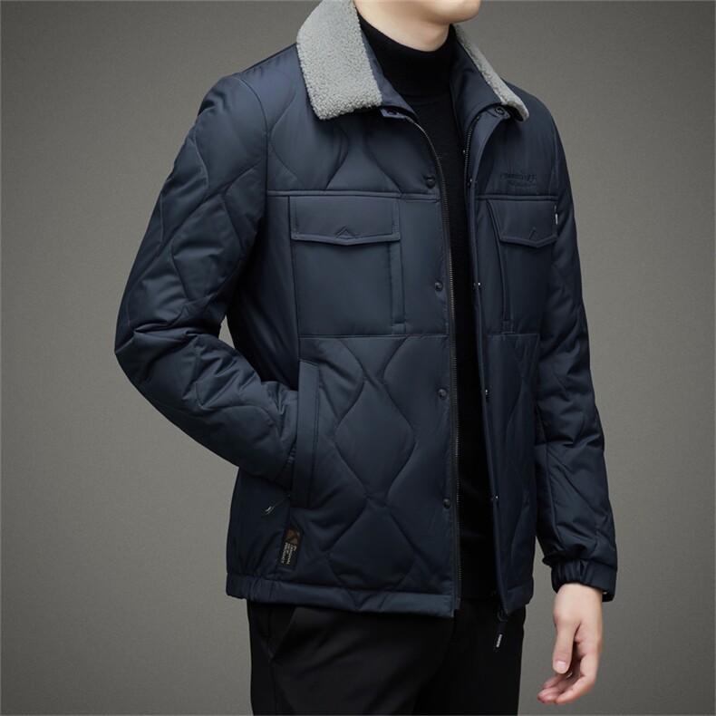 DZ8605钱塘2020-3中年男士冬季厚款翻领时尚休闲羽绒服P230,男装羽绒服,钱塘207-3
