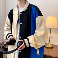春季新品休闲拼接夹克2023时尚潮棒球服外套男女WY118-P95控价128，男装夹克，电商A441-1