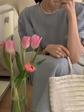 黑粉蓝气质连衣裙显瘦噢，女装连衣裙，欧妮卡蒂蔓