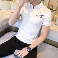 19夏新款男polo衫刺绣休闲韩版修身百搭打底衫短袖102A-PL04，男装Polo衫，星座419（原A233）
