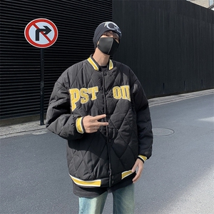 冬季新款菱形格棒球服棉服男士潮牌加厚运动棉衣外套 W7984-P70图片