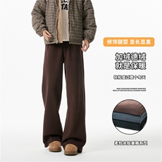 2025冬季新款保暖德绒加绒宽松直筒休闲裤B315-K878JR-p55控78，男装棉衣，电商B315