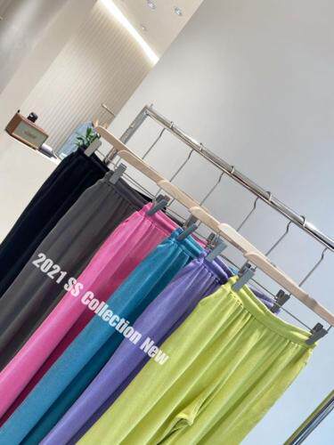 水洗纯棉高腰拖地裤，女装，G