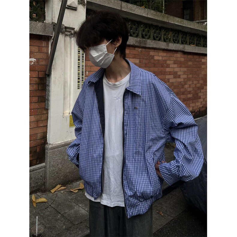 【有货】CLR3033CC-特P78双面穿拼接格子翻领夹克外套男女,男装夹克,星座1007（原301D）