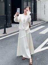 韩版流苏三件套马甲十衬衣十裙子三件套套裙2C267-119-P215-K305，女装套装/套裙，茵姿媚