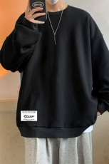 圆领卫衣男大码加厚加绒长袖t恤男S6062-P28加绒款-P33，男装卫衣，电商A040