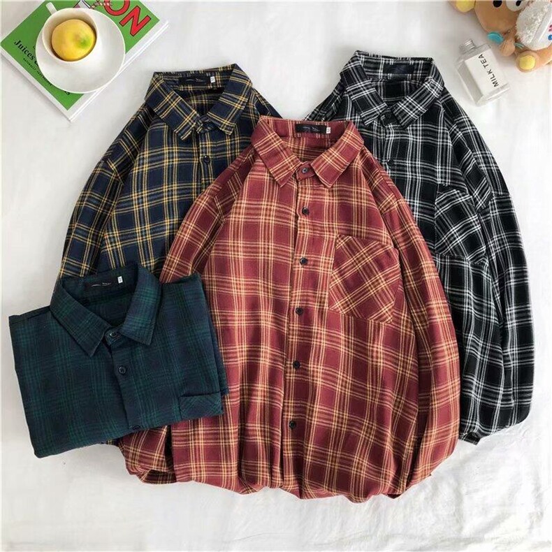 修身长袖潮流简约ins韩版文艺气质新款青年衬衫慵懒男女-S1876，男装衬衫，星座601-1