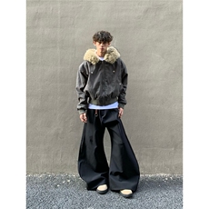 毛领座山雕棉服外套男冬季新款潮牌高级感加厚派克服棉衣B111-P90，男装棉衣，星座910-1