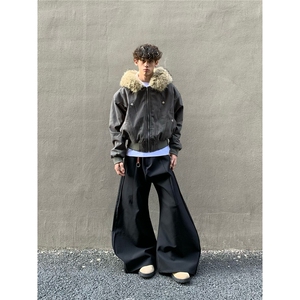 毛领座山雕棉服外套男冬季新款潮牌高级感加厚派克服棉衣B111-P90图片