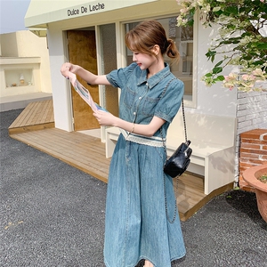 氛围感牛仔上衣半身裙套装女夏甜美显瘦遮肉气质休闲高级感两件套图片