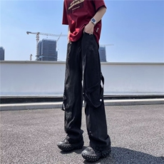工装破洞牛仔裤男款风高街水洗复古青年宽松直筒长裤NU01，男装牛仔裤，星座1116A-1（原606A）