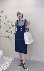 牛仔背带裙两件套,其它,秀红佳丽