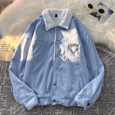 秋冬新款男女装ins潮加绒加厚服情侣外套麂皮绒Q802P75，男装夹克，星座1116-2