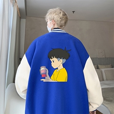 摇粒绒棒球服男大码开衫卫衣男夹克BF86200-P65，男装夹克，电商A040