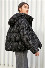 短款植绒羽绒服，女装羽绒服，XCWY