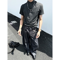 【自拍图】XZ10-1005-1-TTH00319-P38现货交叉连身领针织短袖T恤，男装T恤，星座1005-1