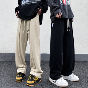 华夫格裤子 C2062-TP35 控48秋季新款男生休闲贴标宽松直筒休闲裤图片