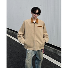 8XL-M春季水洗帆布短款夹克男生vintage美式复古工装外套JK003P98，男装夹克，电商B312