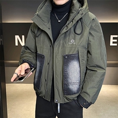 标50白鸭绒高端水洗牛仔拼接宽松羽绒服飞行员B317-2222-P325，男装羽绒服，电商B317