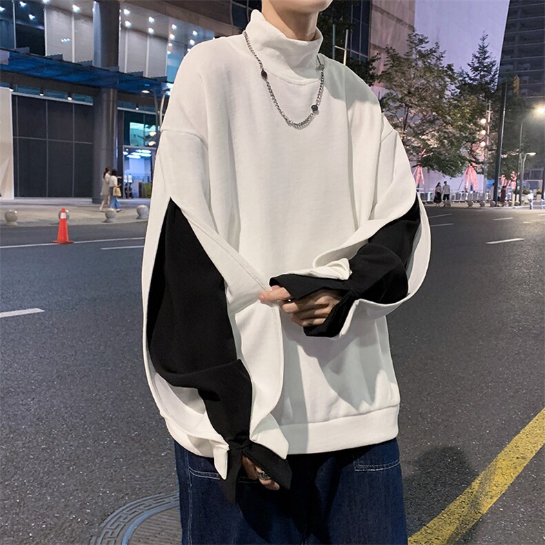 新款半高领长袖卫衣小众设计感潮牌打底衫帅气秋衣学生 W2081-P32图片