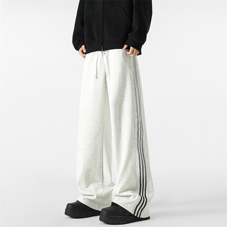 现货2025春款华棉渐变三条杠裤子男款运动裤常规特P45控78，男装休闲裤，电商D205