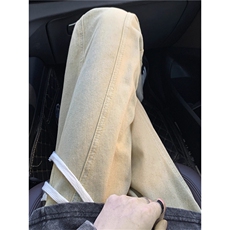 牛仔裤男款秋季潮牌美式高街微喇裤子百搭设计感直筒裤N1161-P45，男装牛仔裤，星座208-5