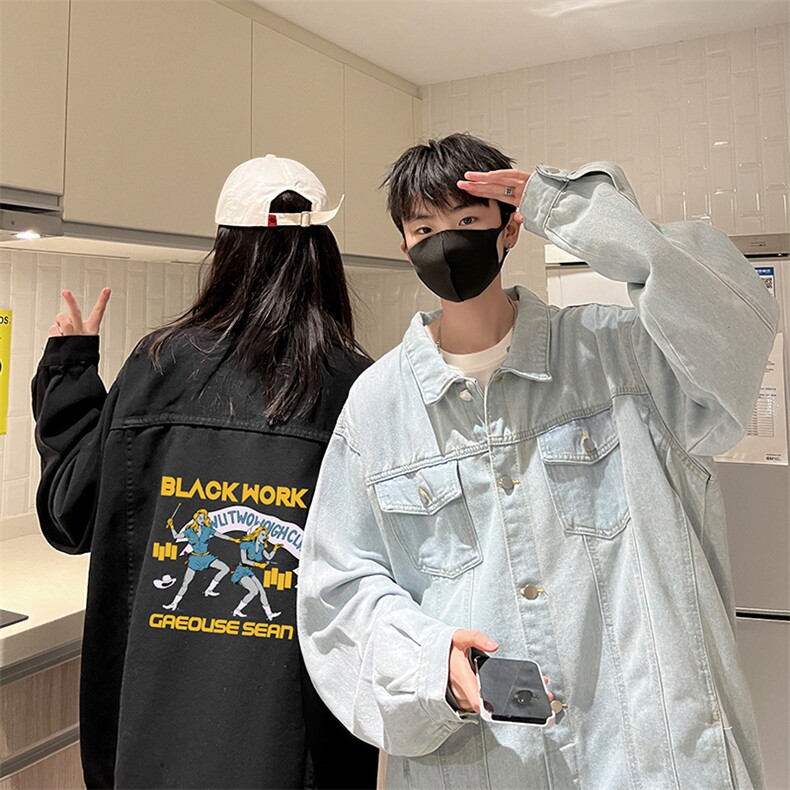 牛仔夹克男大码牛仔外套男茄克NJ77304-P60加绒款-P75,男装夹克,电商A040