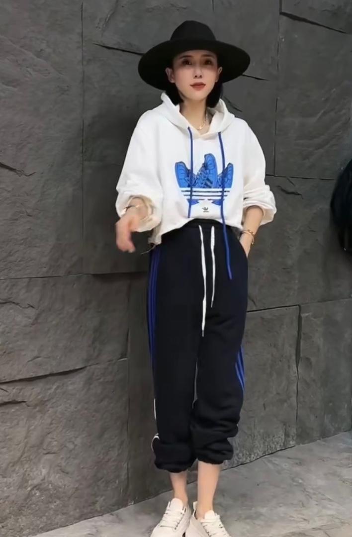 2022新款时尚休闲拼色休闲裤,女装休闲裤,L·H·X