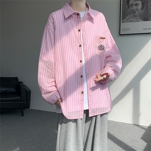 现货  CS1163-特P53  新款百搭条纹大码男衬衫图片