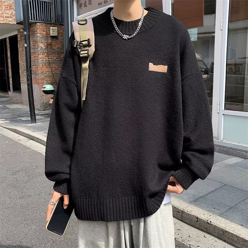 毛衣套头纯色慵懒青春流行长袖针织衫MY9126P40，男装针织衫/毛衣，星座1116-2