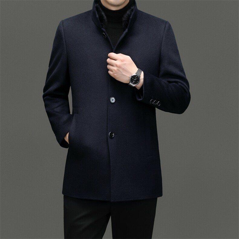 CKYC313钱塘2020-2新款商务休闲冬季厚款中年男士毛呢外套P390，男装毛呢大衣，钱塘207-2