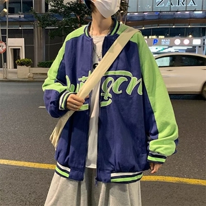 春款潮牌宽松连帽复古男生美式棒球服男休闲夹克外套  W7162-P40图片