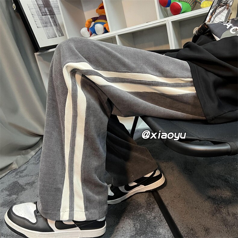 XZ616秋季新款灯芯绒拼接休闲裤拖地长裤TY405P55控68,男装休闲裤,星座512A（原616）