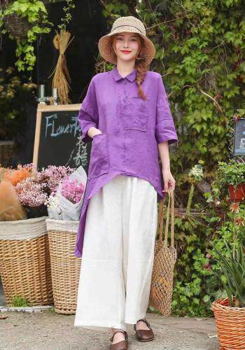 现货复古文艺中长款民族风衬衣，女装，美诗欧 Missorly