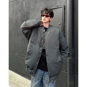 纯色加棉加厚棒球服棉衣外套宽松休闲简约情侣棉服 HY303-P95图片