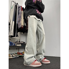 XZ612-K691-P55控78美式ins高街hiphop植绒字母牛仔裤街舞裤，男装牛仔裤，星座612