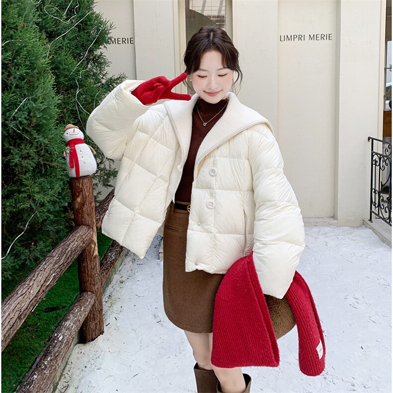 新款有货白色翻领90绒羽绒服5293P315K468,女装羽绒服,2C176